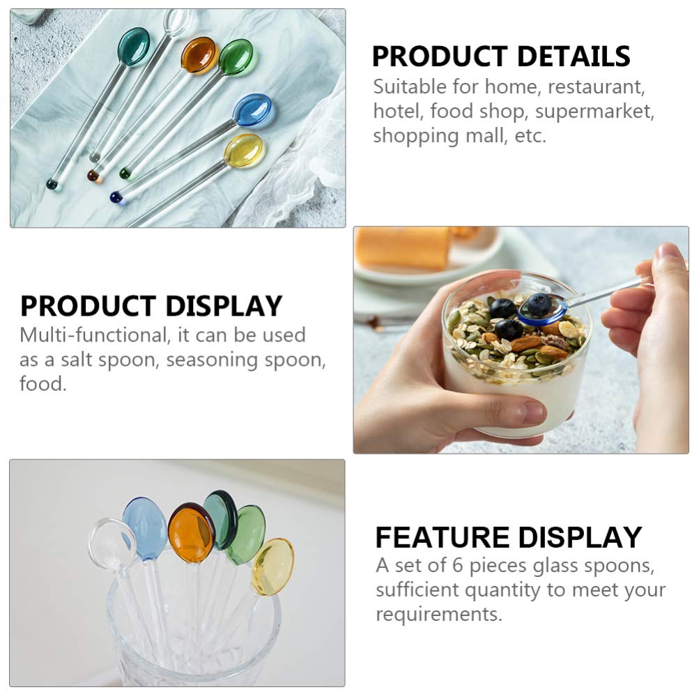 DOITOOL clear glass tea spoons ideal for daily coffee rituals