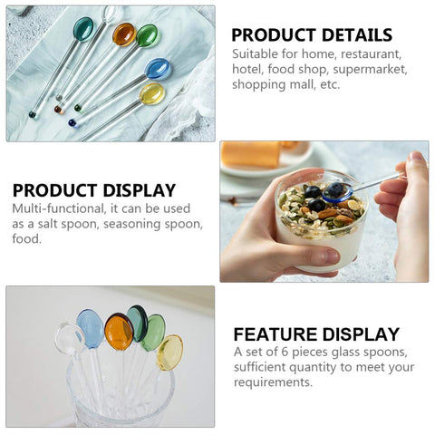 DOITOOL clear glass tea spoons ideal for daily coffee rituals