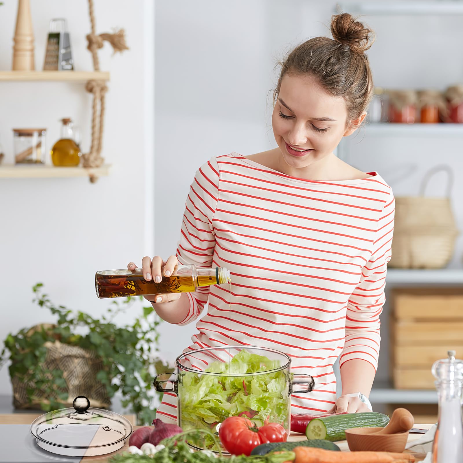 DOITOOL dishwasher-safe glass pot for easy cleanup after meals