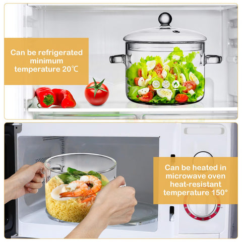 DOITOOL Glass Simmer Pot transparent body lets you monitor simmering sauces.