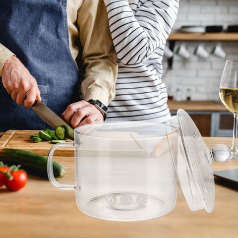 DOITOOL heat-resistant glass cooking pot on table as serving dish