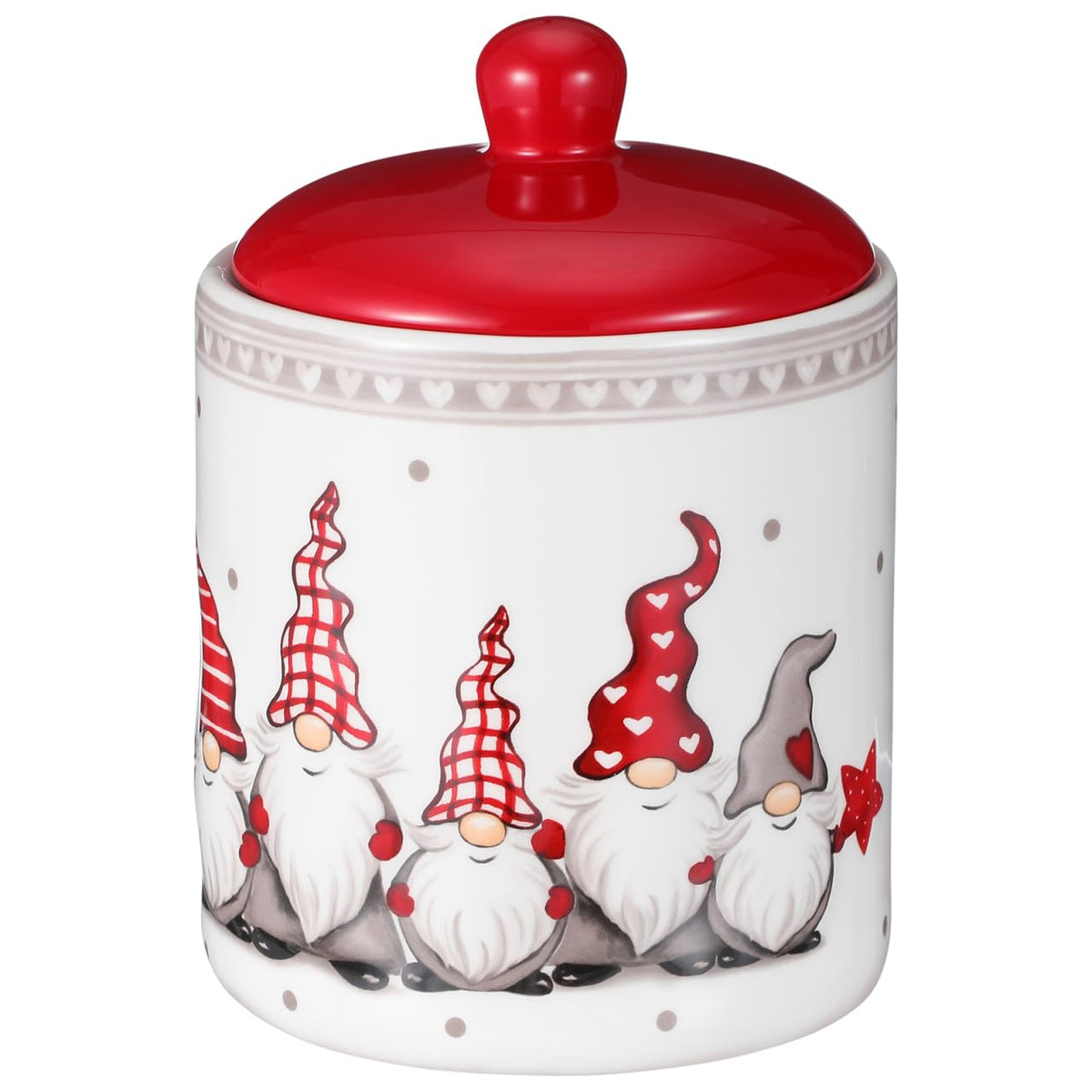 DOITOOL gnome cookie jar with lid for airtight snack storage.