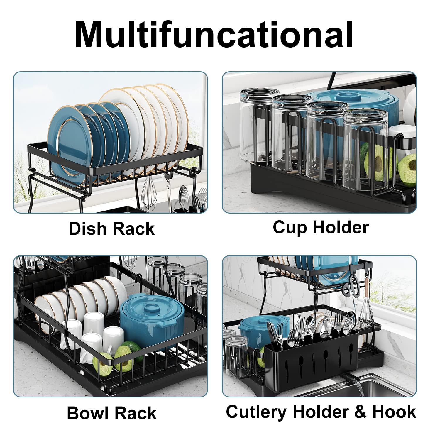 Doitsf full counter setup dries plates, bowls, and cups efficiently