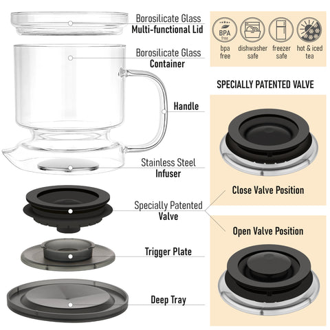 dokaworld compact tea brewer for green, black, and herbal blends