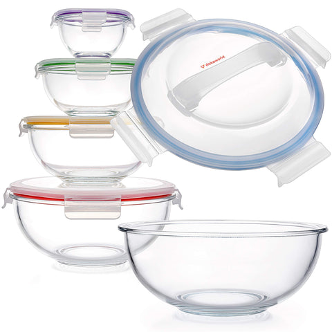 Dokaworld stackable glass bowls 0.2 qt for compact prep and storage