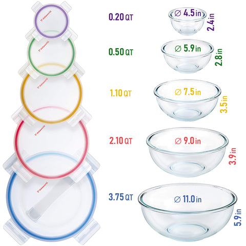 Dokaworld 0.5 qt glass bowls ideal for mixing small portions