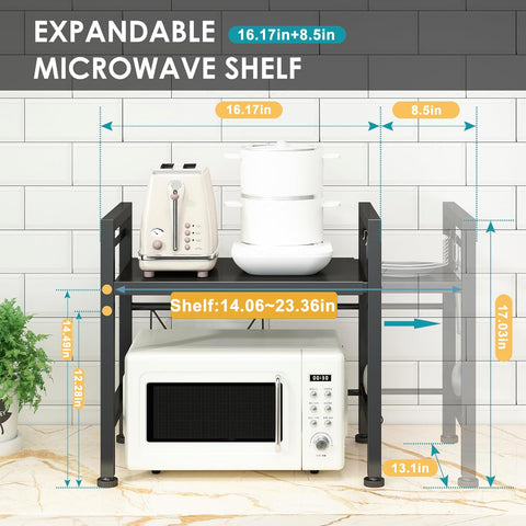 DOLALIKE carbon-steel shelf offers sturdy support for heavy kitchen items.