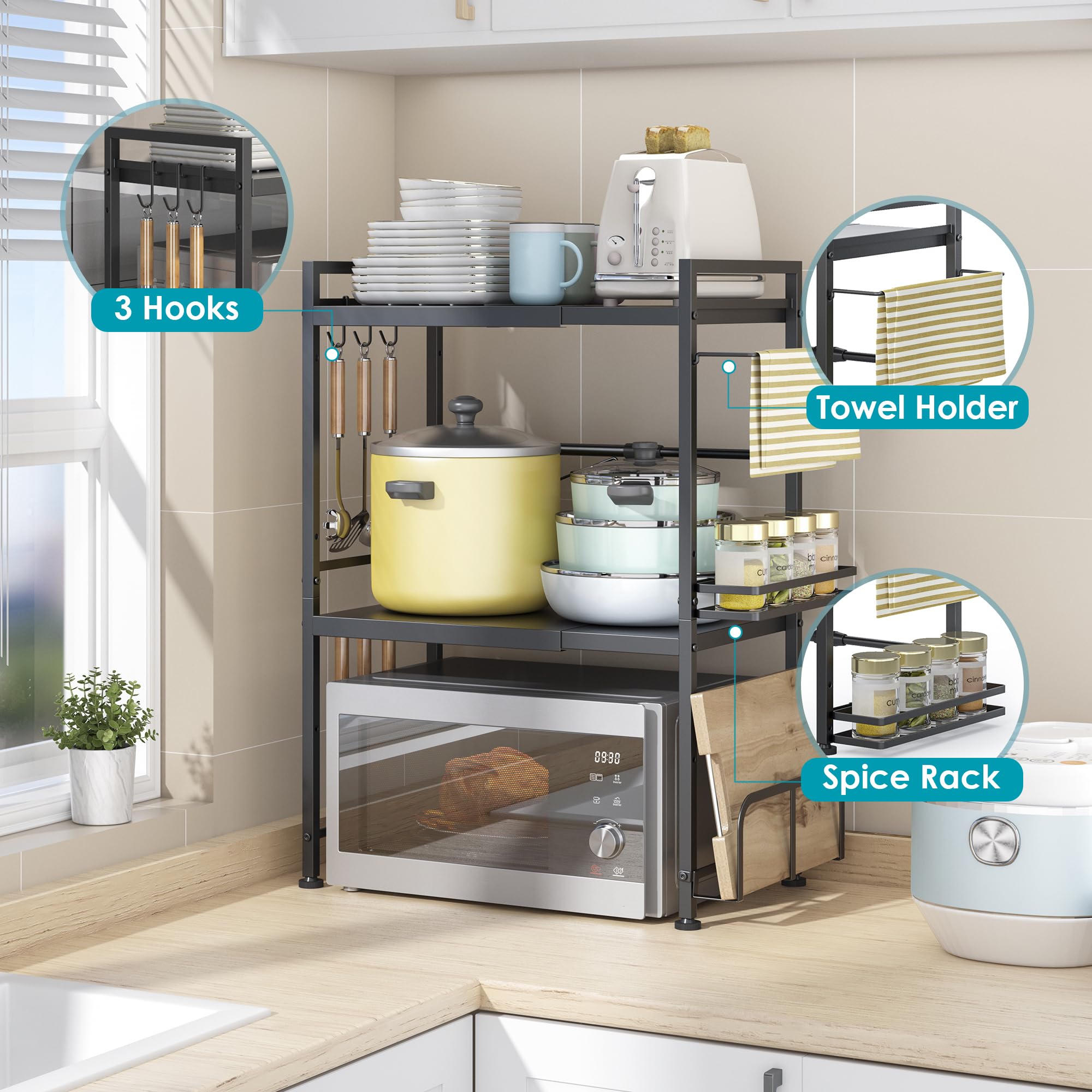 DOLALIKE shelf with cutting board holder for easy meal prep
