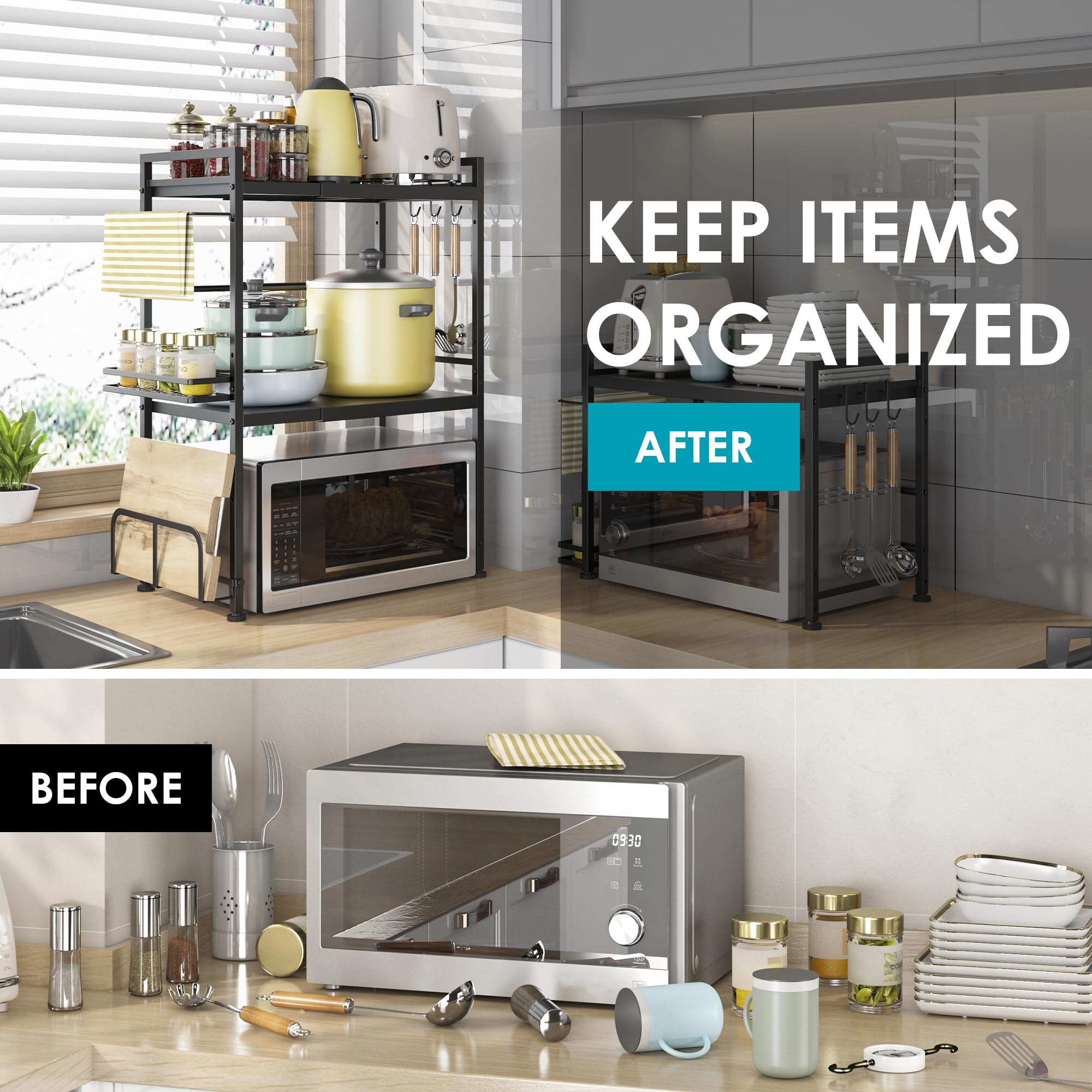DOLALIKE expandable rack with adjustable height fits ovens and compact appliances
