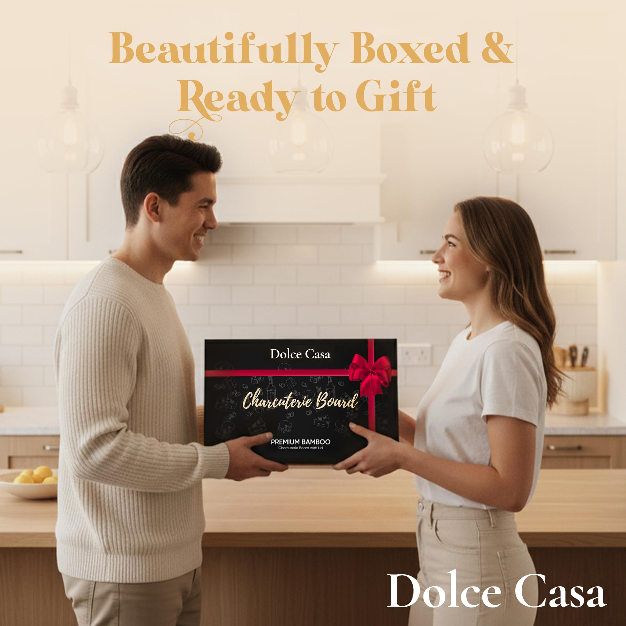 Dolce Casa charcuterie board with locking lid for secure transport