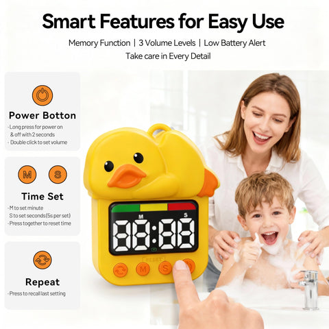 Doli Yearning duck timer quick charging reduces downtime between uses.