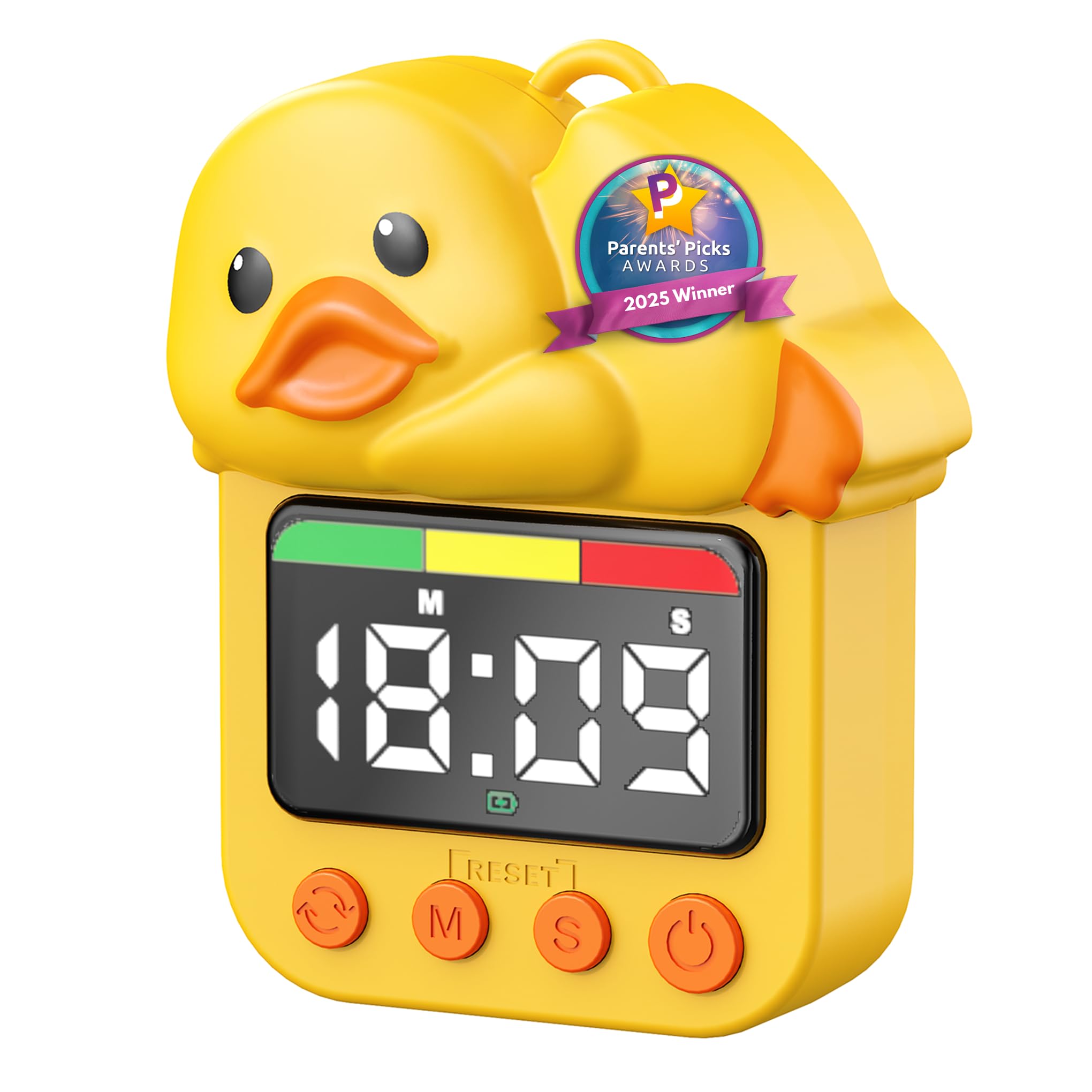 Doli Yearning duck timer on desk offers a playful time cue for kids.