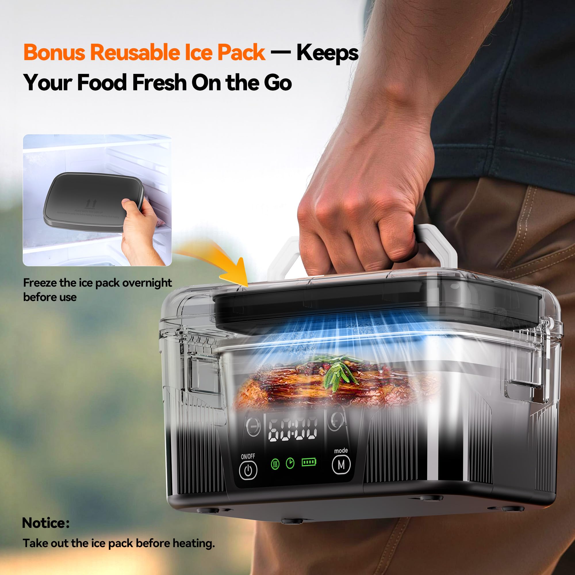 DOLOPL double-layer insulated bag keeps lunch organized and portable.