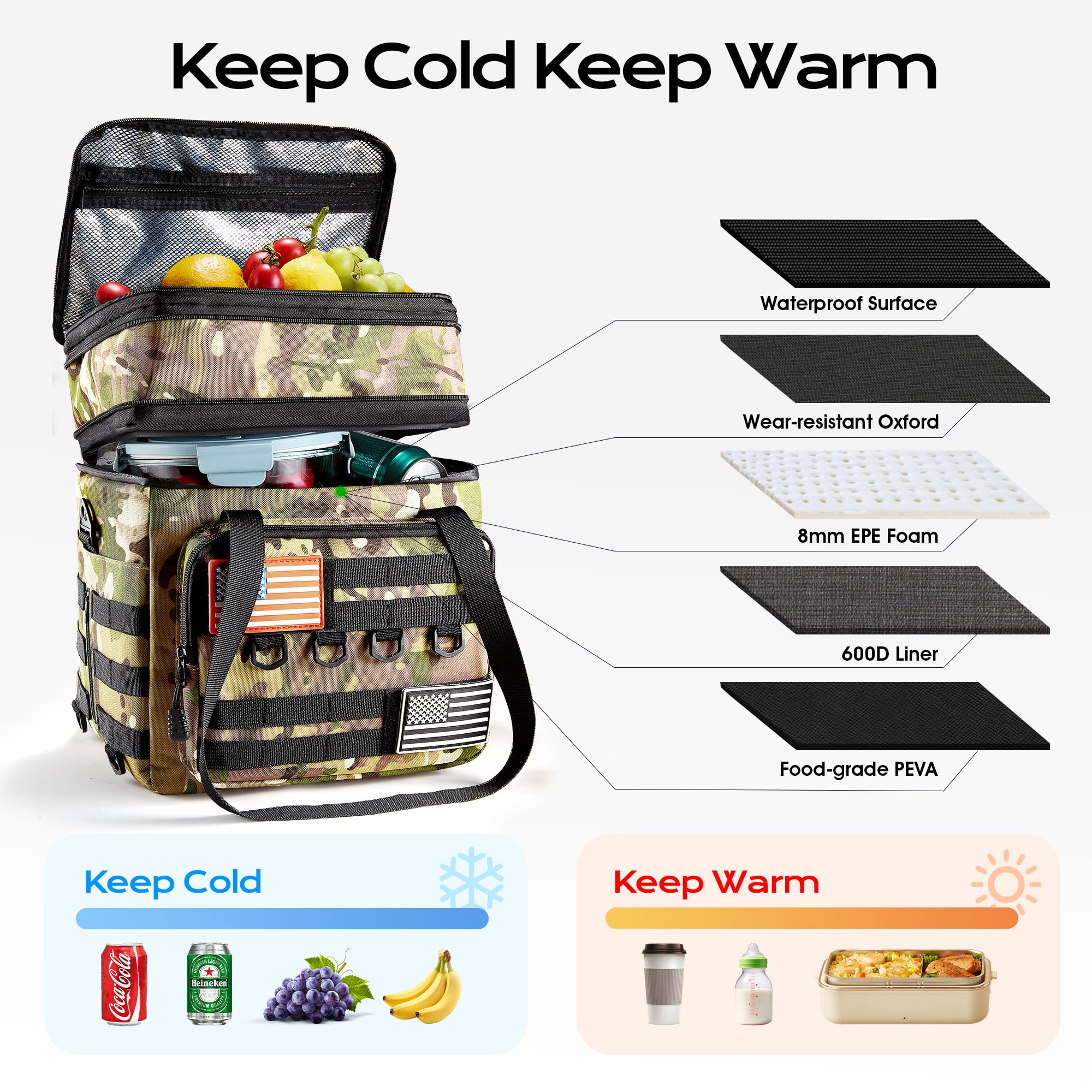 DOLOPL adjustable shoulder strap enhances comfort during long carries.