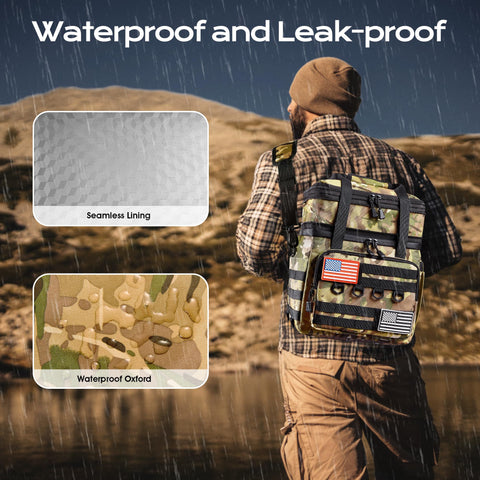 DOLOPL camouflage design lunch bag with rugged style for office or outdoors.