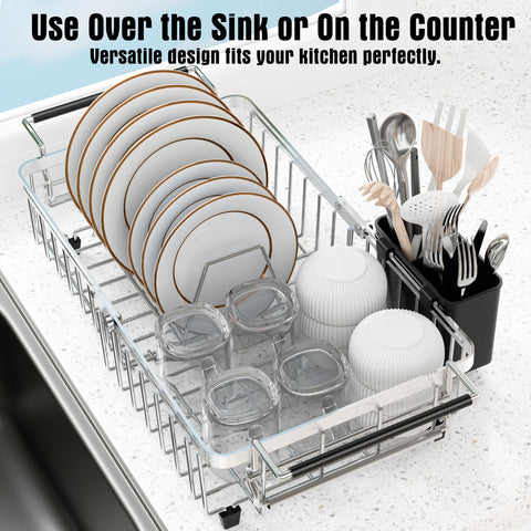 Dolreiik over sink drying rack installed for flexible placement