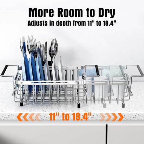 Dolreiik stainless steel rack with extended basket for larger loads