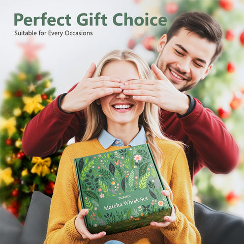 Domaci Matcha Whisk Set gift-ready packaging for gifting elegance.