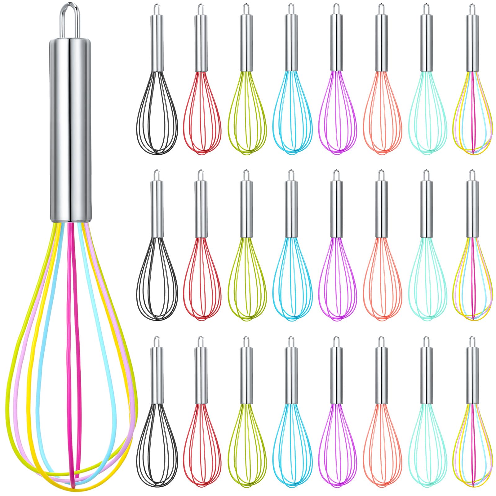 Domensi Christmas whisks colorful 8inch set for festive baking and gifting.