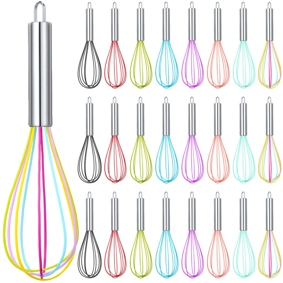 Domensi Christmas whisks colorful 8inch set for festive baking and gifting.