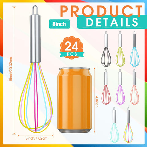 Domensi silicone stainless-steel whisk offers durable mixing for batter and eggs.