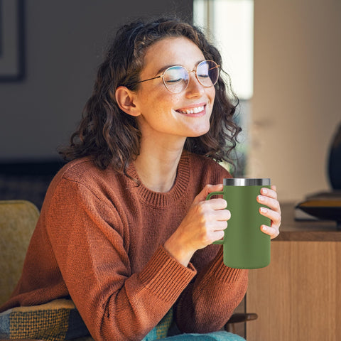 DOMICARE army green mug color adds rugged versatility