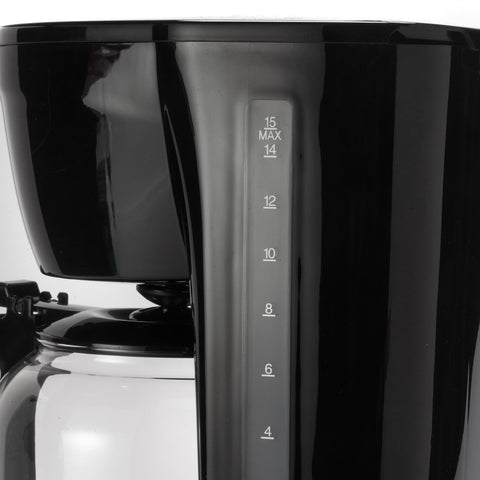 Dominion 15-Cup Deluxe coffee maker easy-view water gauge helps precise brewing.