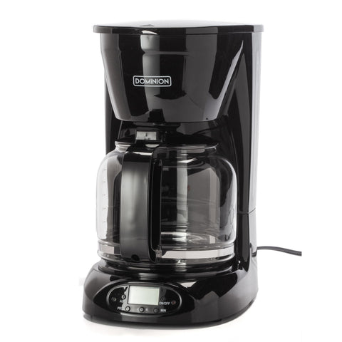 Dominion 15-Cup Deluxe coffee maker morning brew ready feature highlights ease.