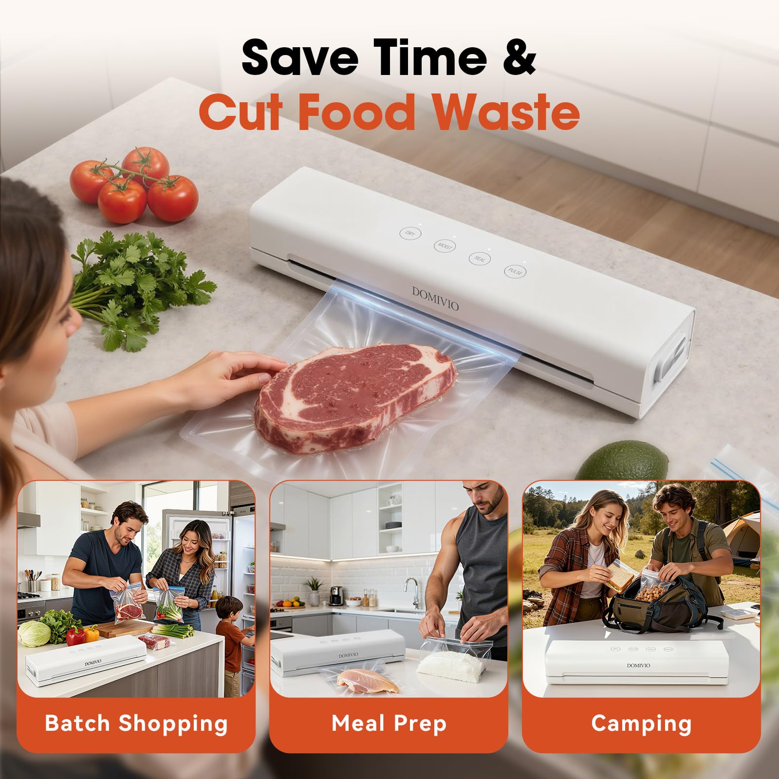DOMIVIO compact ABS-bodied sealer cleans easily for busy kitchens.