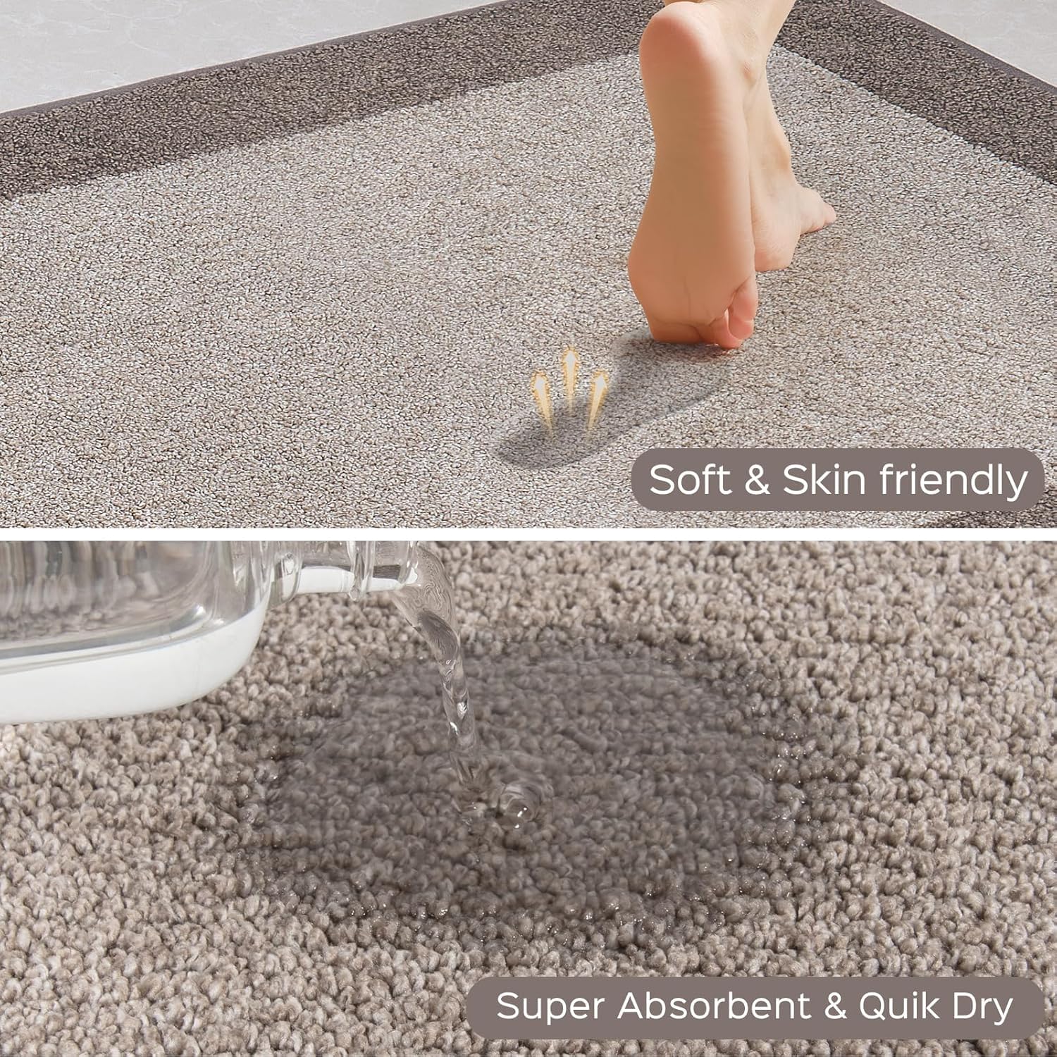 DOMUSTEX absorbent microfiber close up highlights moisture absorption for spills