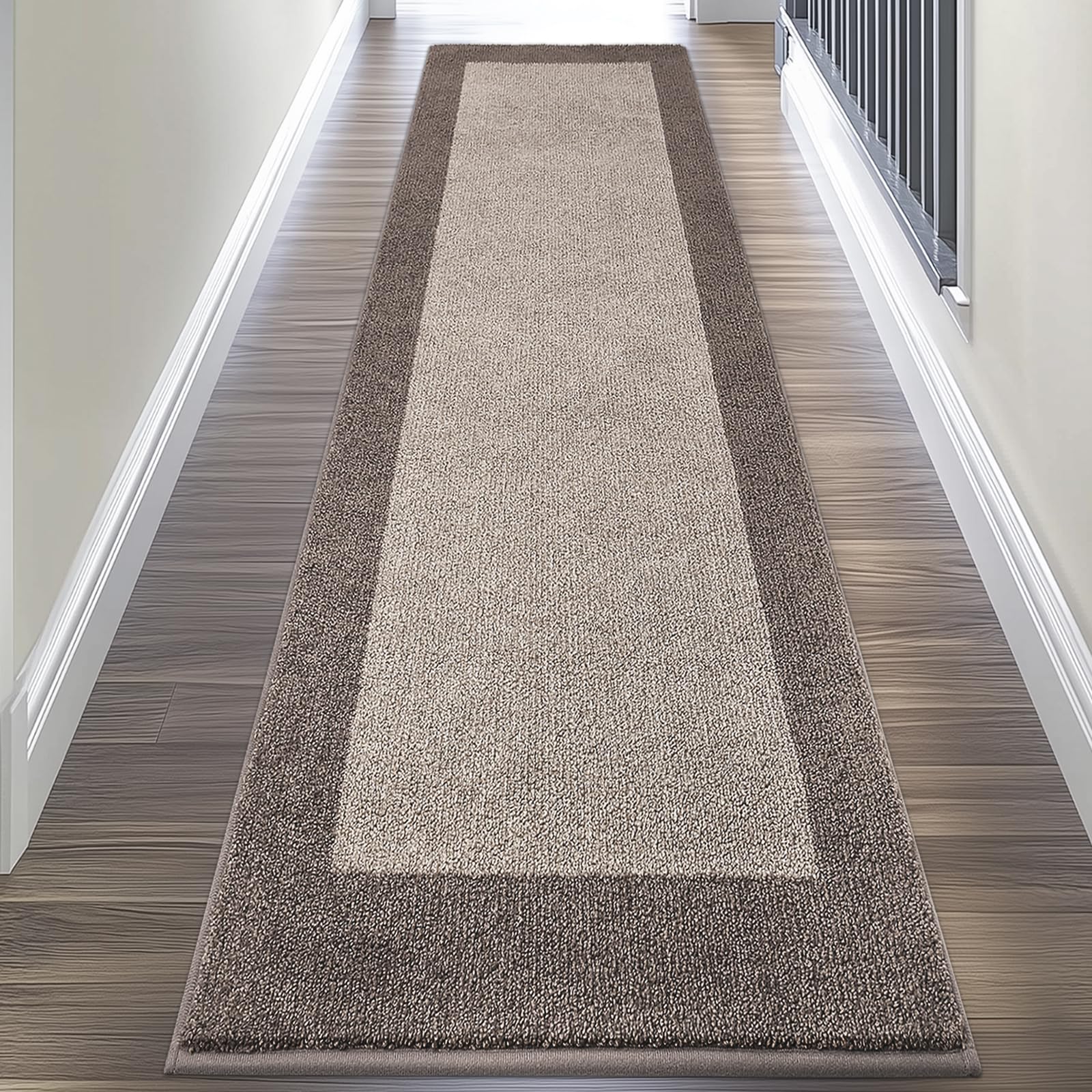 DOMUSTEX machine washable kitchen rug front view shows soft, absorbent fibers for daily use