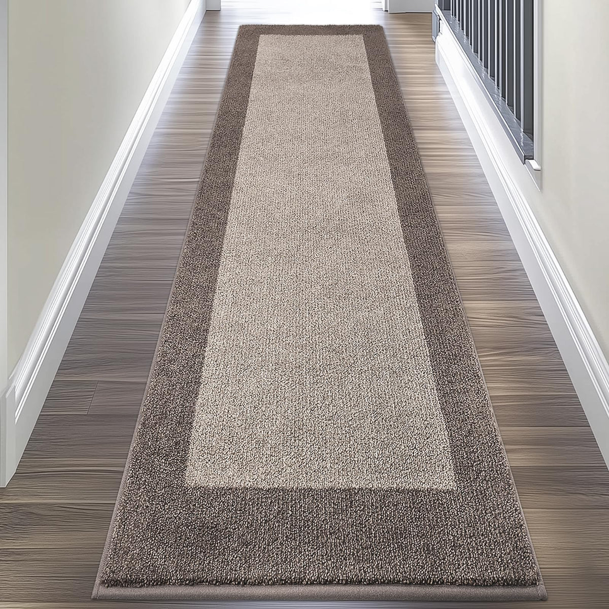 DOMUSTEX machine washable kitchen rug front view shows soft, absorbent fibers for daily use