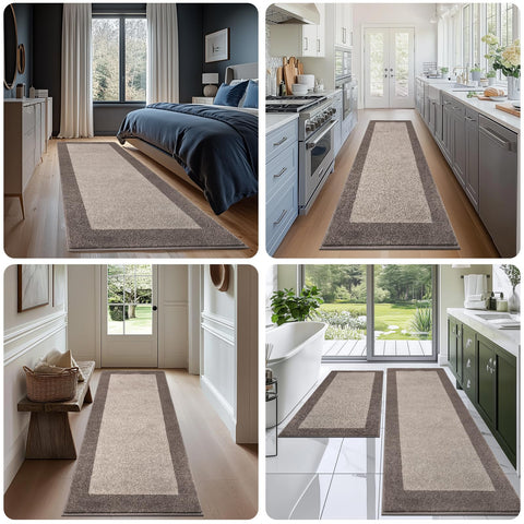 DOMUSTEX roll packed kitchen rug shown for compact storage and shipping