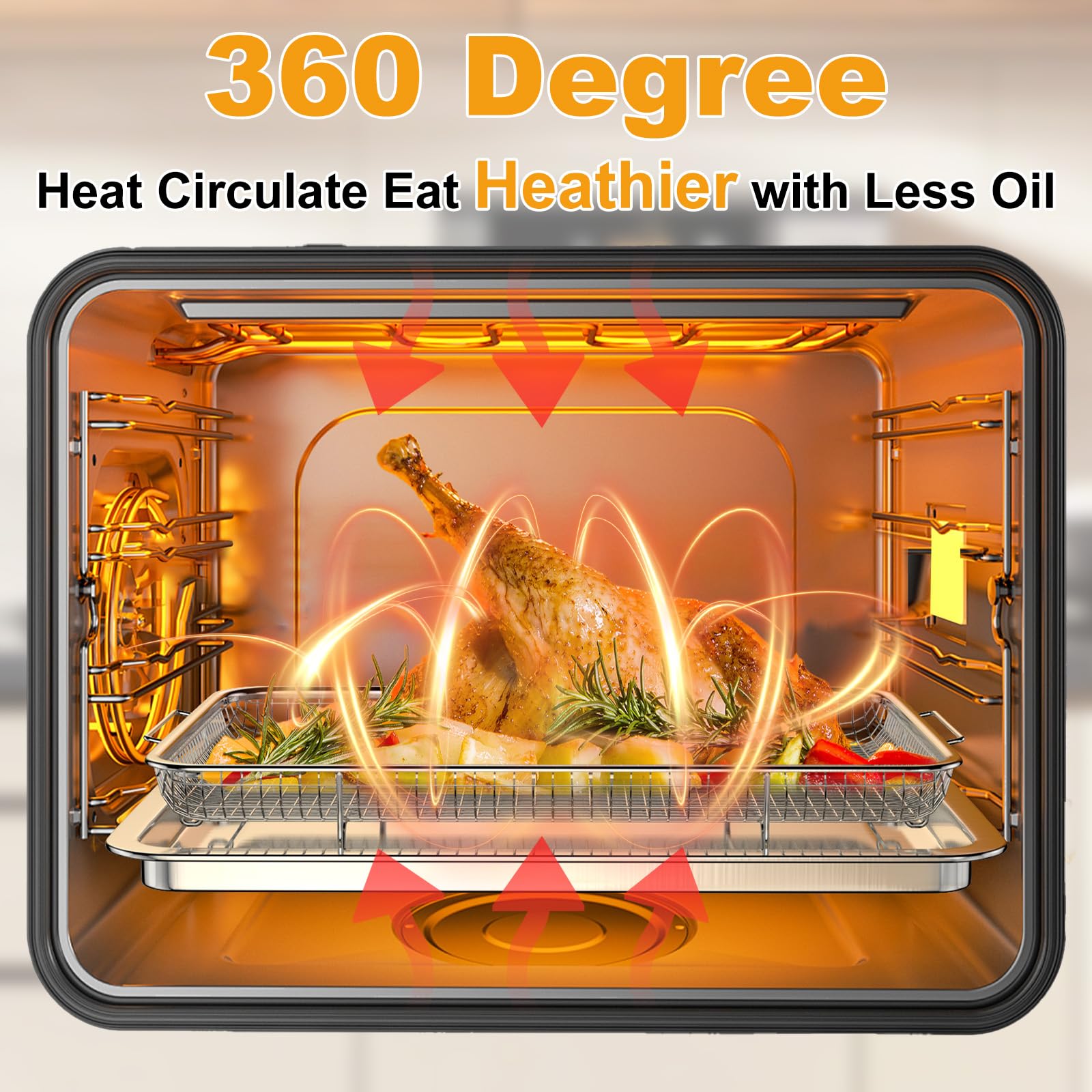 DONGULI elevated-mesh-basket demonstrates efficient airflow for crispy results without burning.
