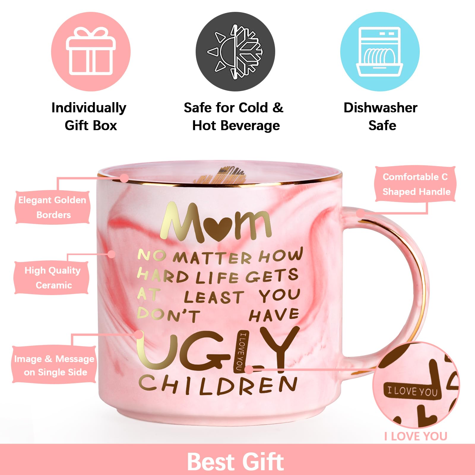 Donse Valentines Mom Mug ready gift packaging for easy gifting
