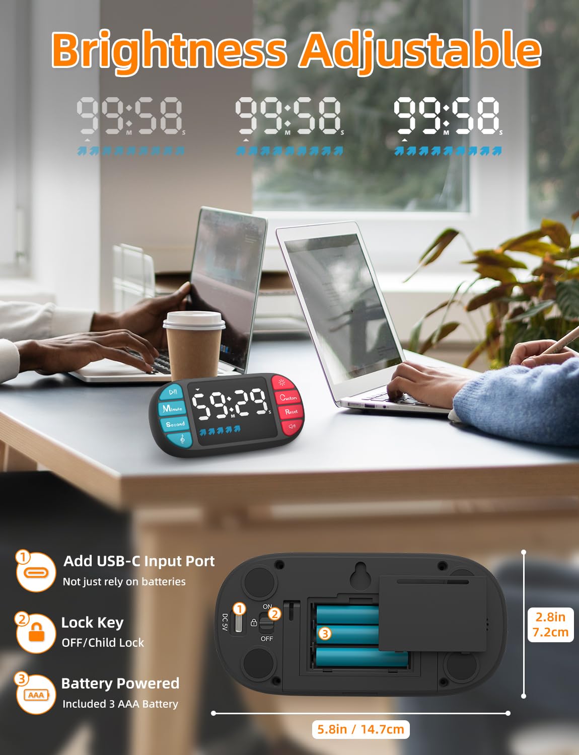 DOOMAY timer front-facing controls for fast one-tap settings during meals
