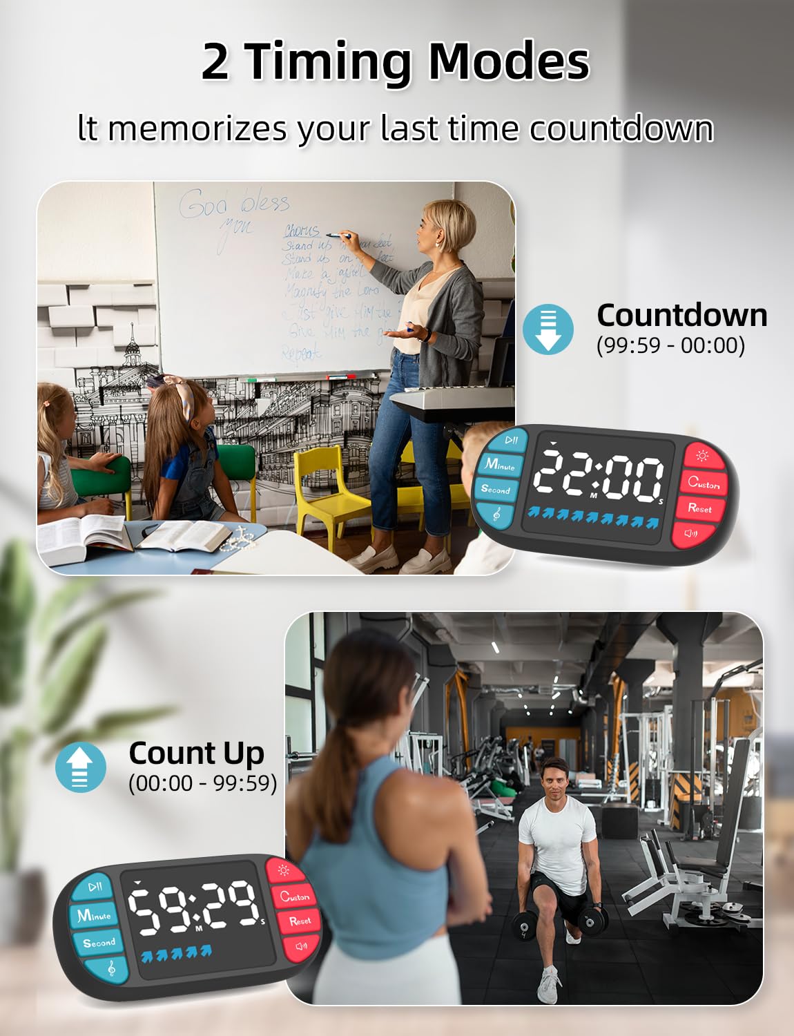 DOOMAY timer shows blue progress bar for at-a-glance timing