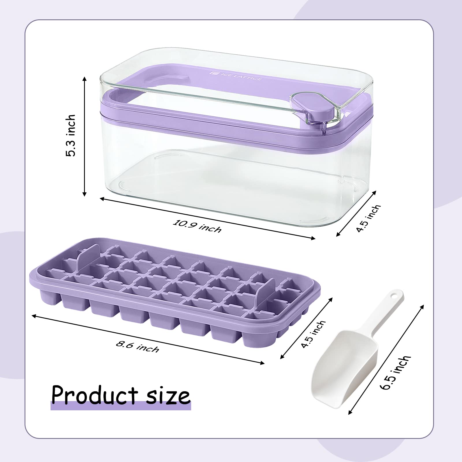 Doonly purple lid keeps ice clean and odors out.