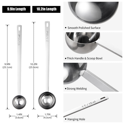 Doosu 18-8 stainless steel scoop resists rust and daily use.