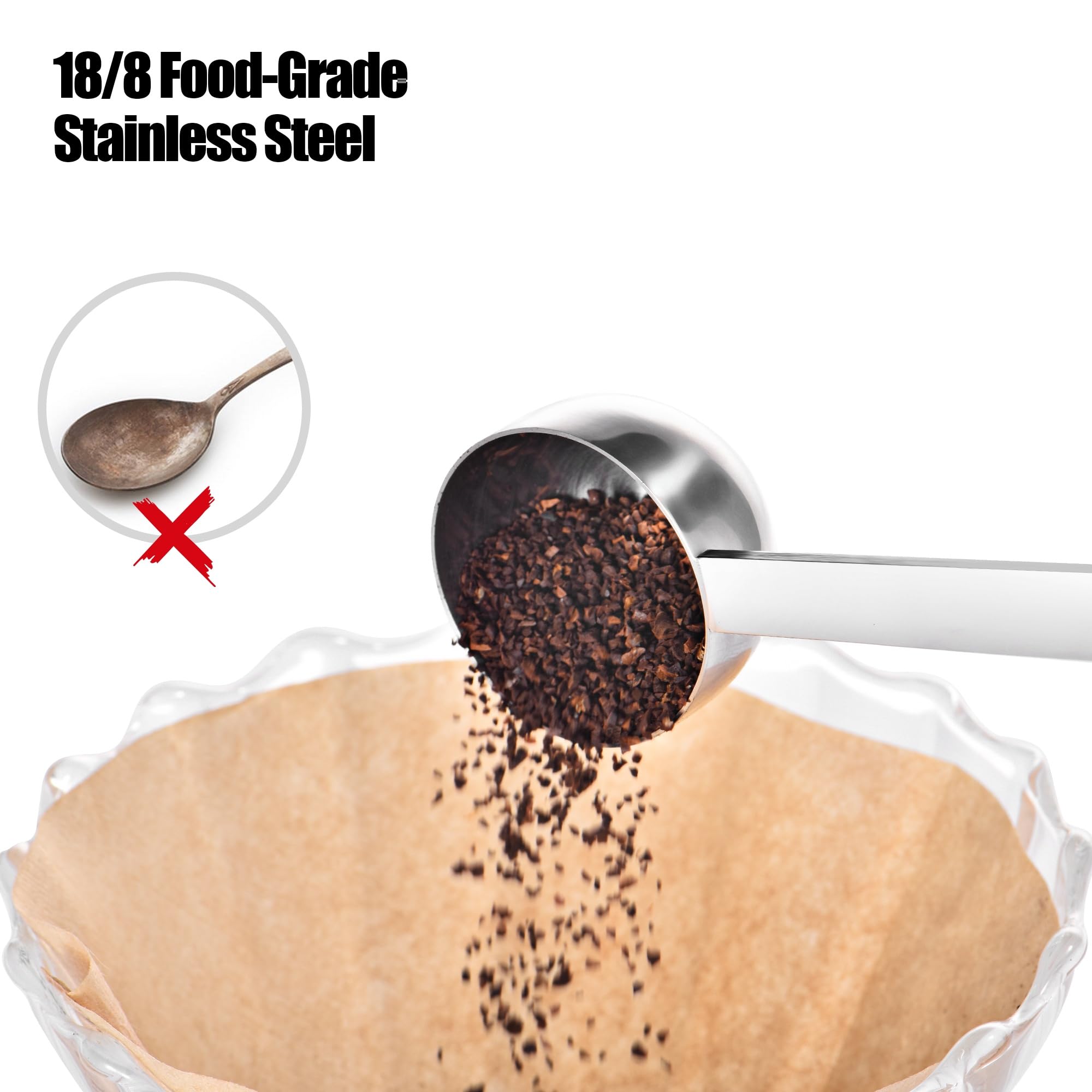 Doosu 18/8 stainless steel construction resists rust and bending.