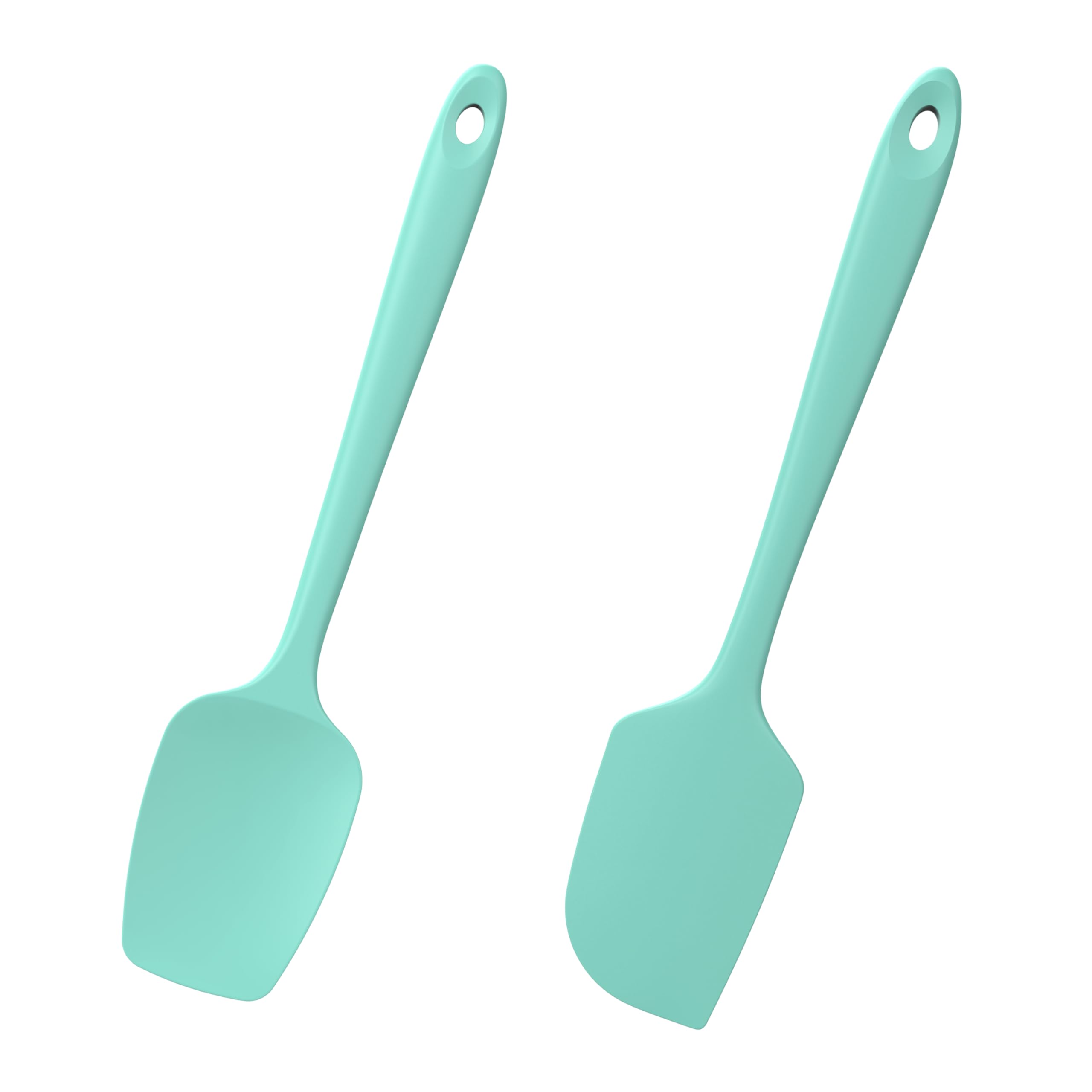 Doosu 2-piece silicone spatulas in Aqua Sky for high-heat cooking