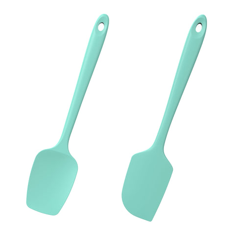 Doosu 2-piece silicone spatulas in Aqua Sky for high-heat cooking