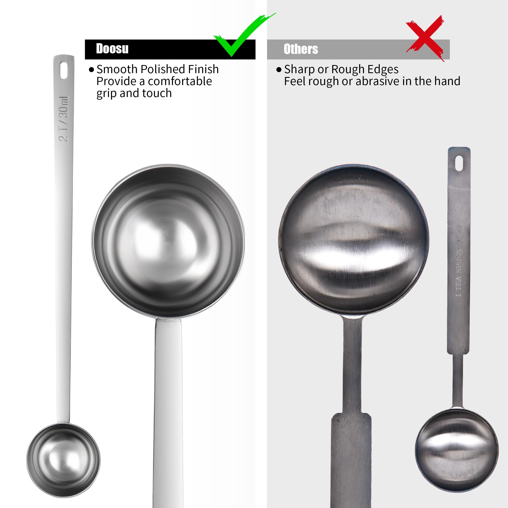Doosu versatile tool for coffee, tea, sugar, and powders.