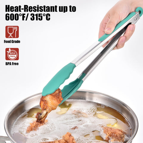 Doosu Kitchen Tongs locking mechanism keeps tongs closed for compact storage
