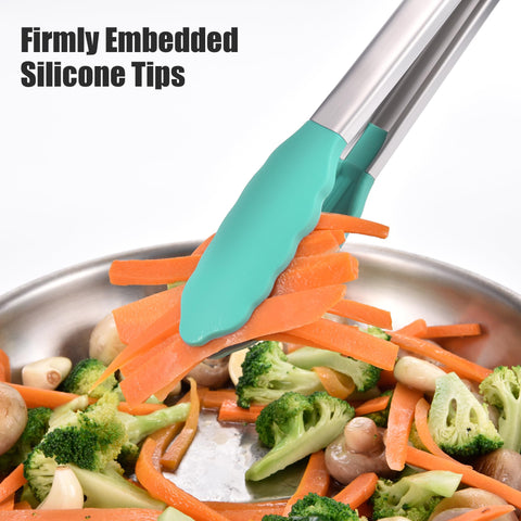 Doosu Kitchen Tongs non-scratch silicone tips protect non-stick cookware