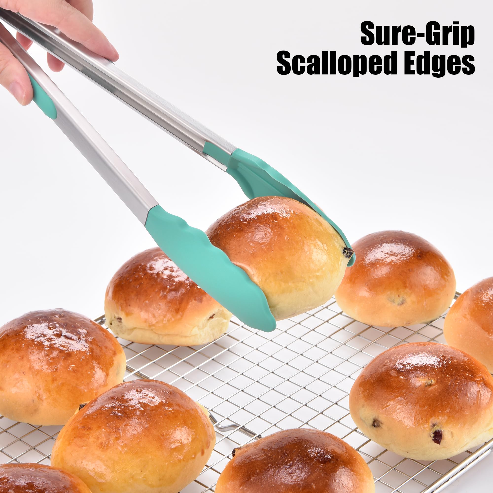 Doosu Kitchen Tongs soft grip ergonomic handles reduce hand fatigue during use