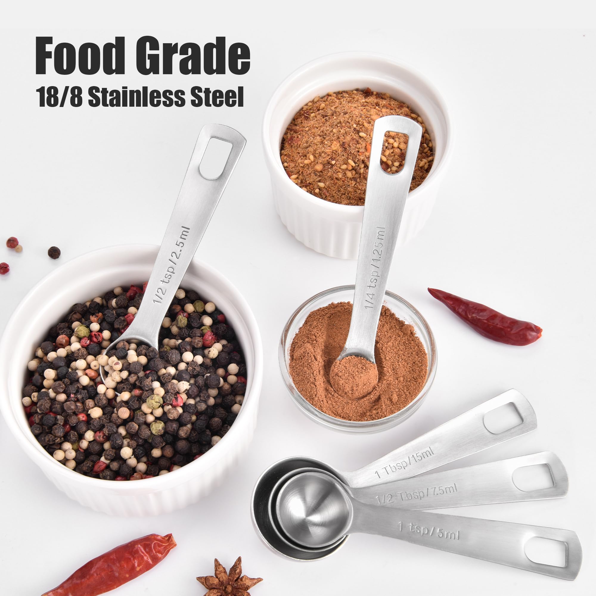 Brushed finish on Doosu spoons hides scratches and fingerprints for a cleaner look.