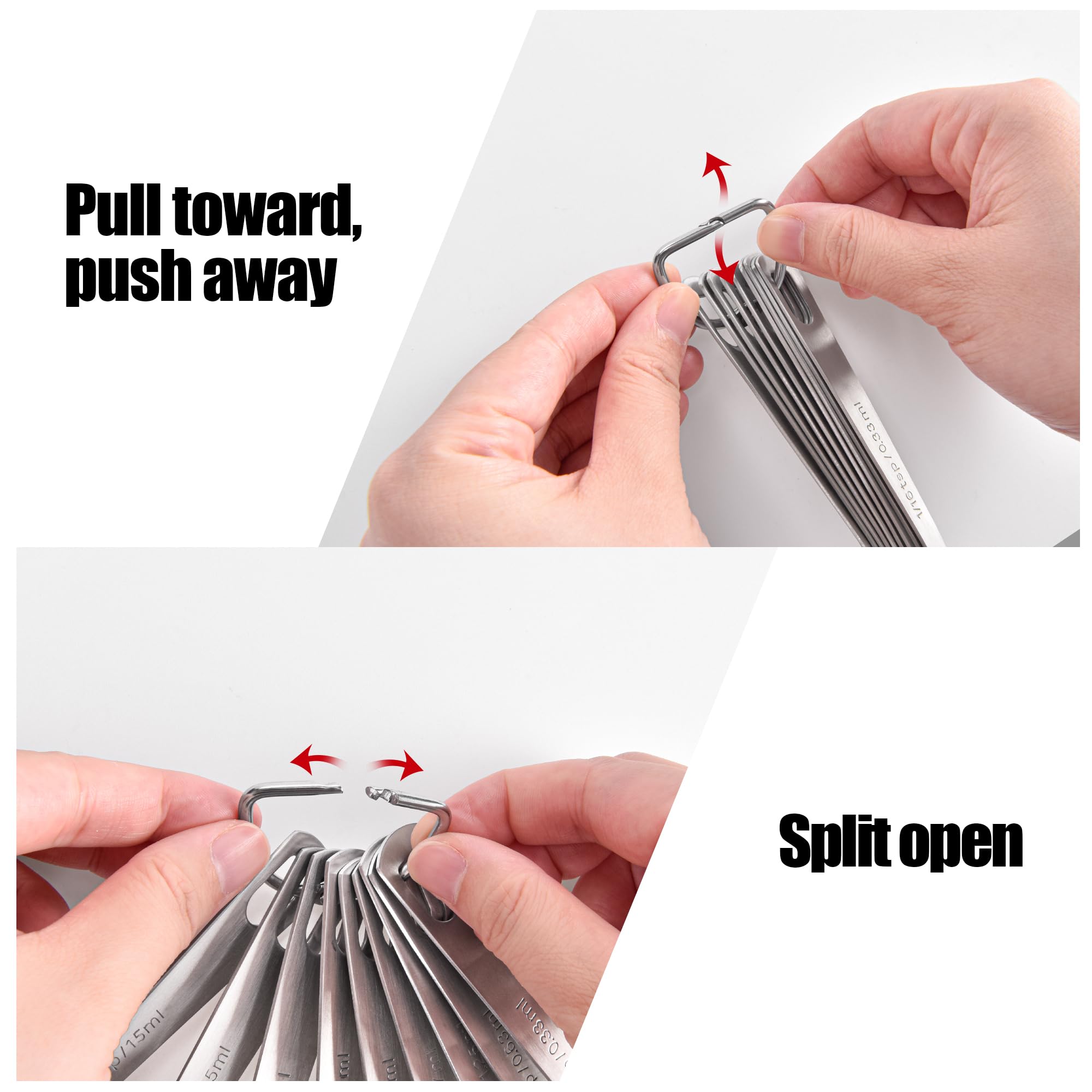 Doosu spoons measure wet and dry ingredients accurately.