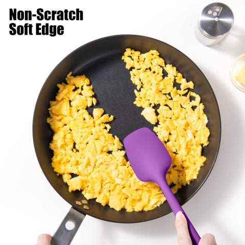 Doosu non-stick friendly silicone spatula protects cookware surfaces from scratches.