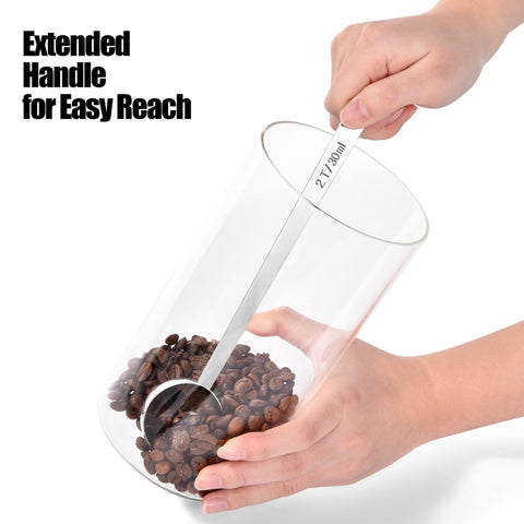 Doosu polished-edge coffee scoop feels smooth for comfortable scooping.